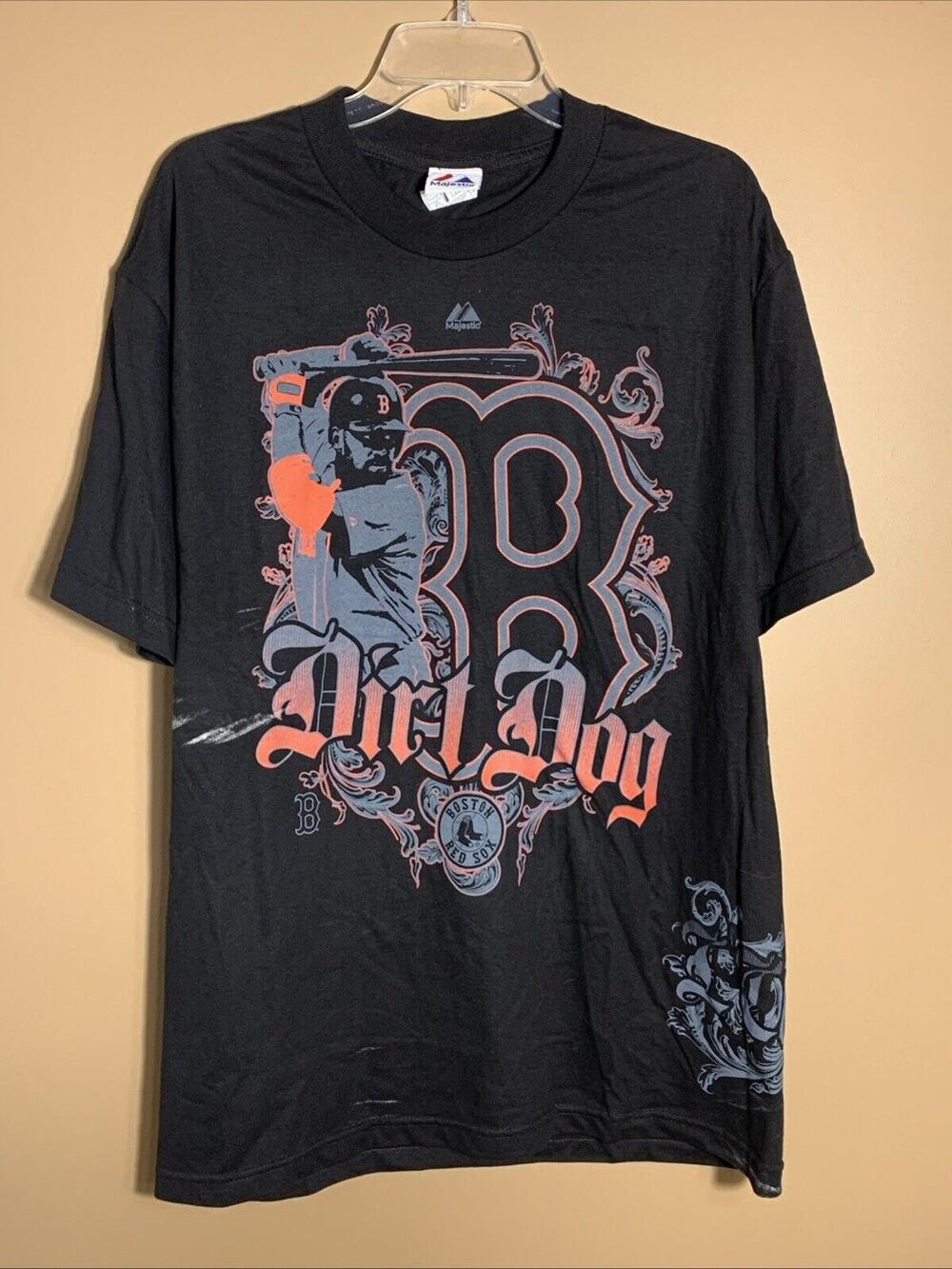 Majestic BOSTON RED SOX KEVIN YOUKILUS No 20 T-Shirt DIRT DOG Size Large L